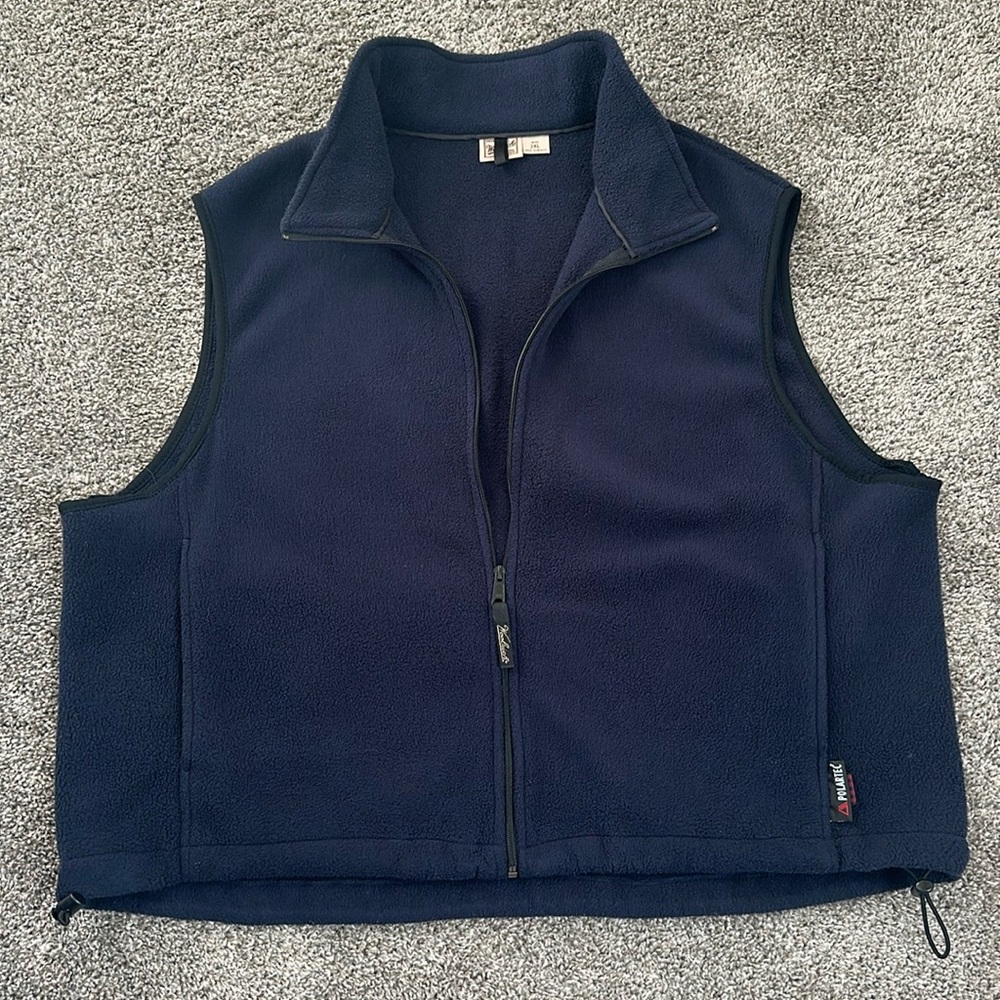 WOOLRICH MENS POLARTEC FLEECE VEST NAVY BLUE EUC SZ 2XL FREE SHIPPING